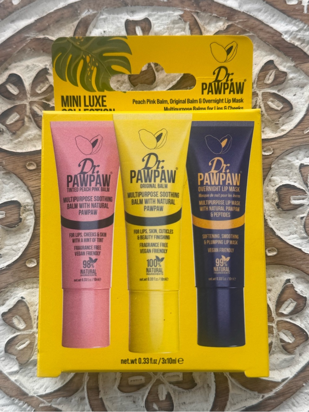 Dr PAWPAW Mini Luxe Collection 3 Piece Lip Balm and Lip Mask Set